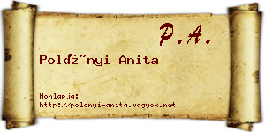 Polónyi Anita névjegykártya